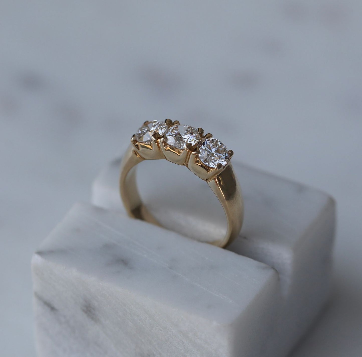 1.50 CT Round Three Stones CVD EF/VS Diamond Wedding Band 8