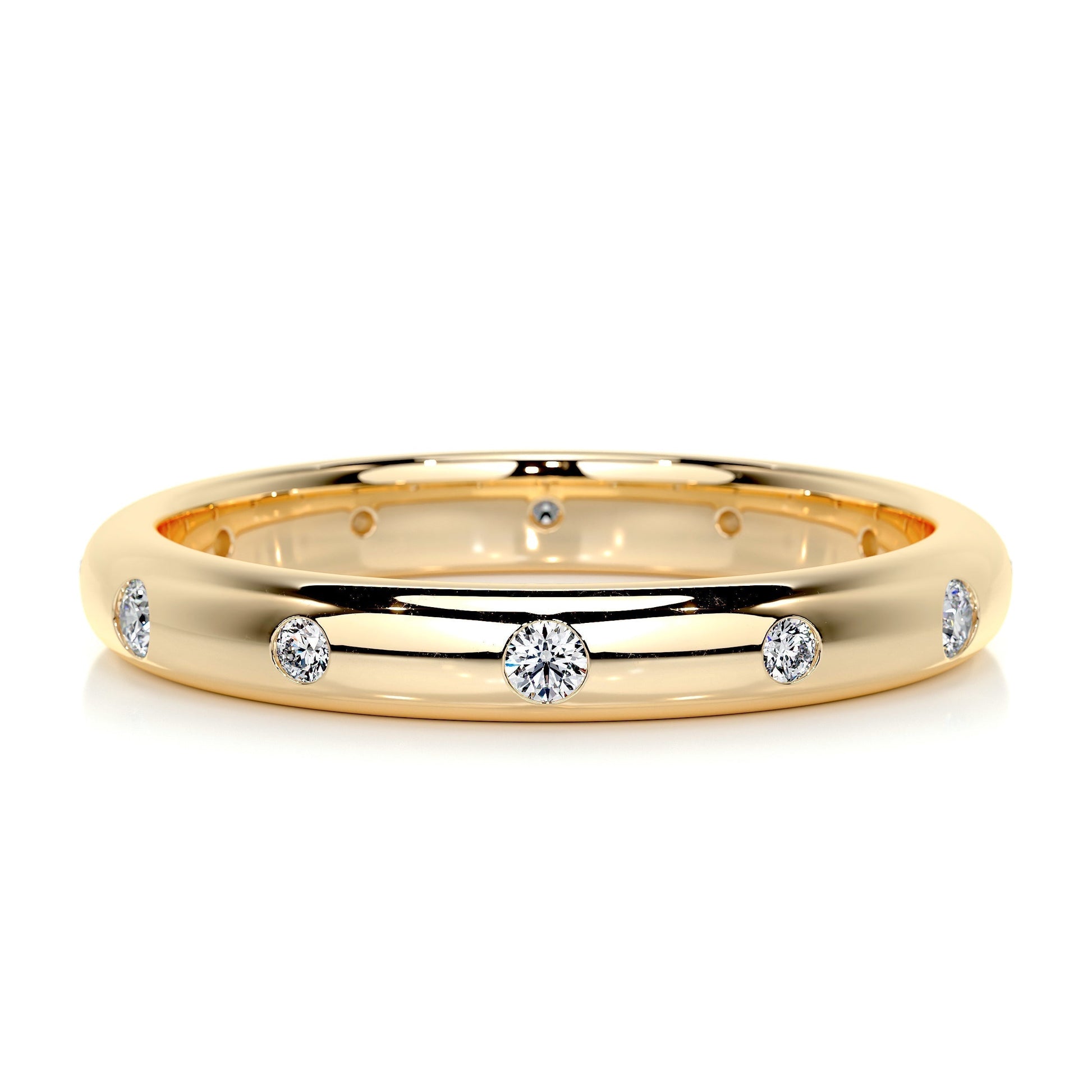 0.18 CT Round Flush Setting CVD EF/VVS Diamond Wedding Band 10