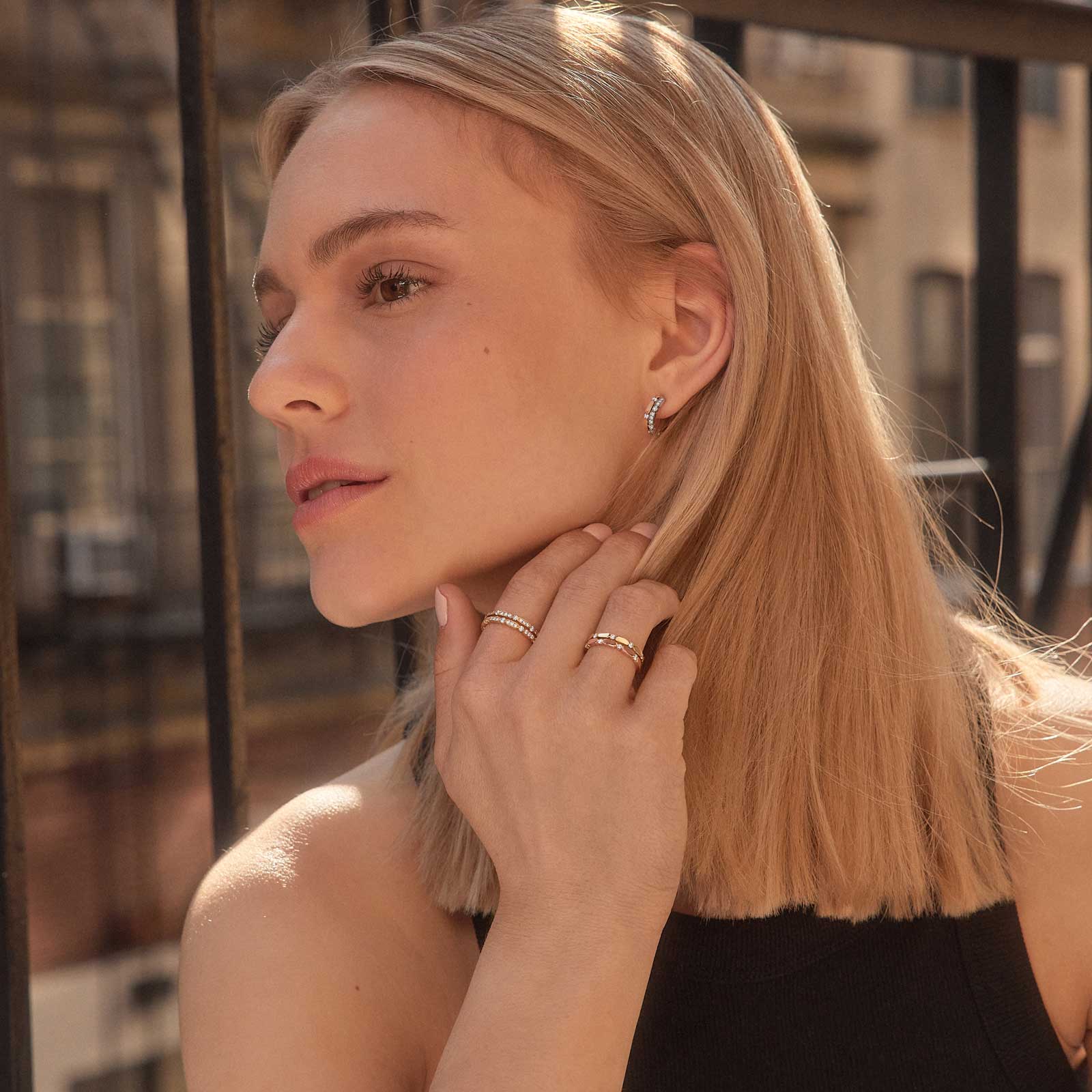 0.44 CT Round Shaped Moissanite Minimalist Wedding Bands 5