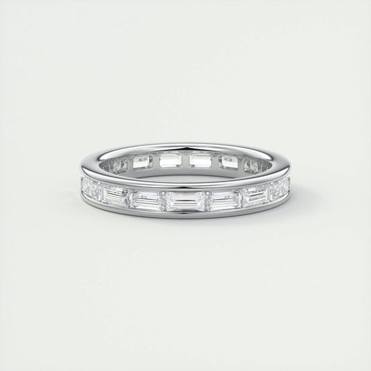 1.87 Emerald Cut Channel Moissanite Bridal Wedding Band 2