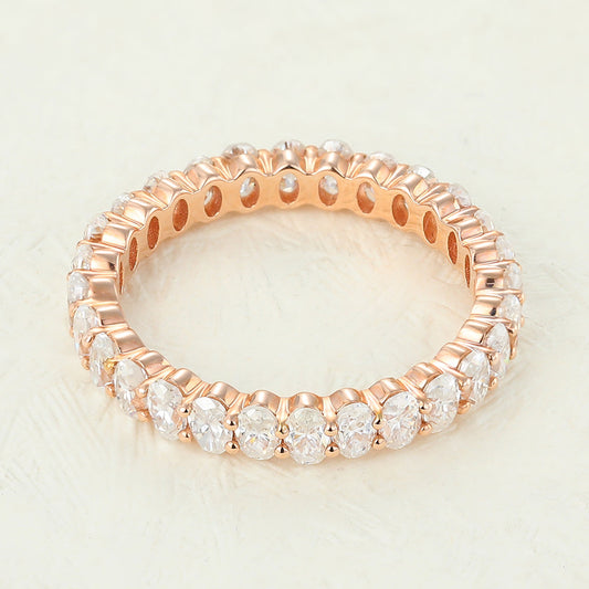 1.74 CT Oval Shaped Moissanite Full Eternity Wedding Band 1