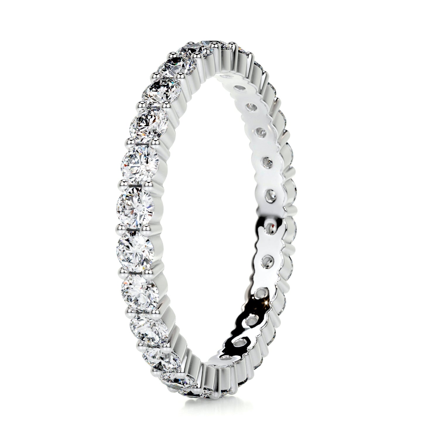 0.9 CT Round Full Eternity CVD EF/VVS Diamond Wedding Band 5