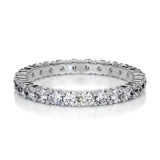 0.9 CT Round Full Eternity CVD EF/VVS Diamond Wedding Band 1