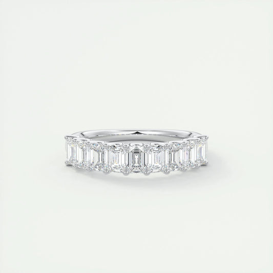 1.80 Emerald Cut Half Eternity Moissanite Bridal Wedding Band 20
