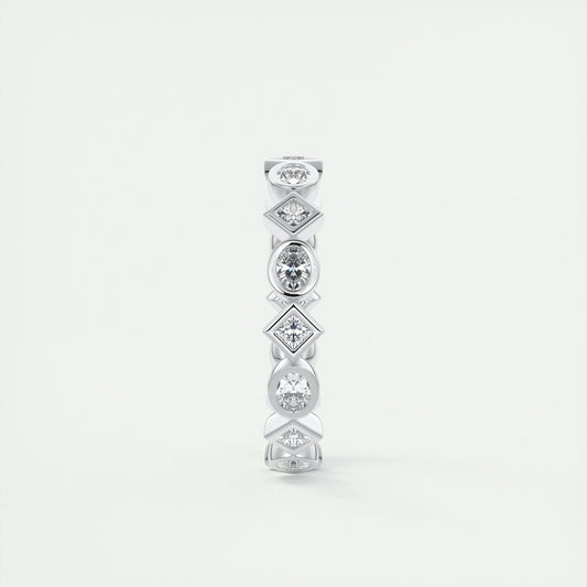 0.72 Oval & Princess Cut Alternative Moissanite Bridal Wedding Band 2