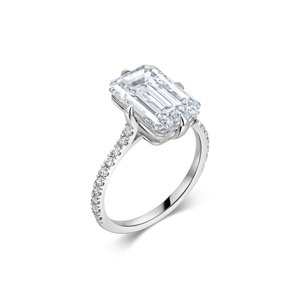 5 CT Emerald Solitaire CVD F/VS1 Diamond Engagement Ring 3