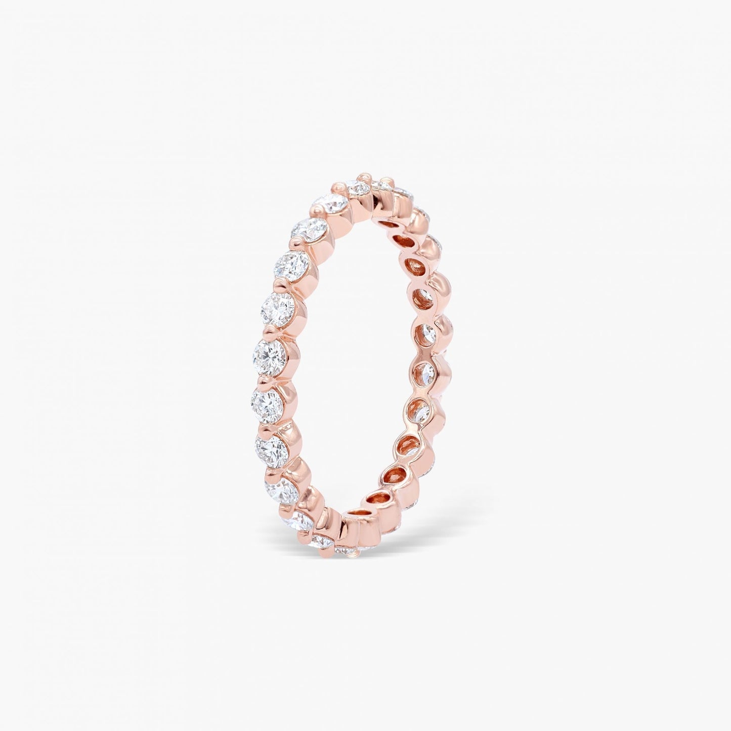 0.74 CT Round Full Eternity CVD EF/VVS Diamond Wedding Band 10