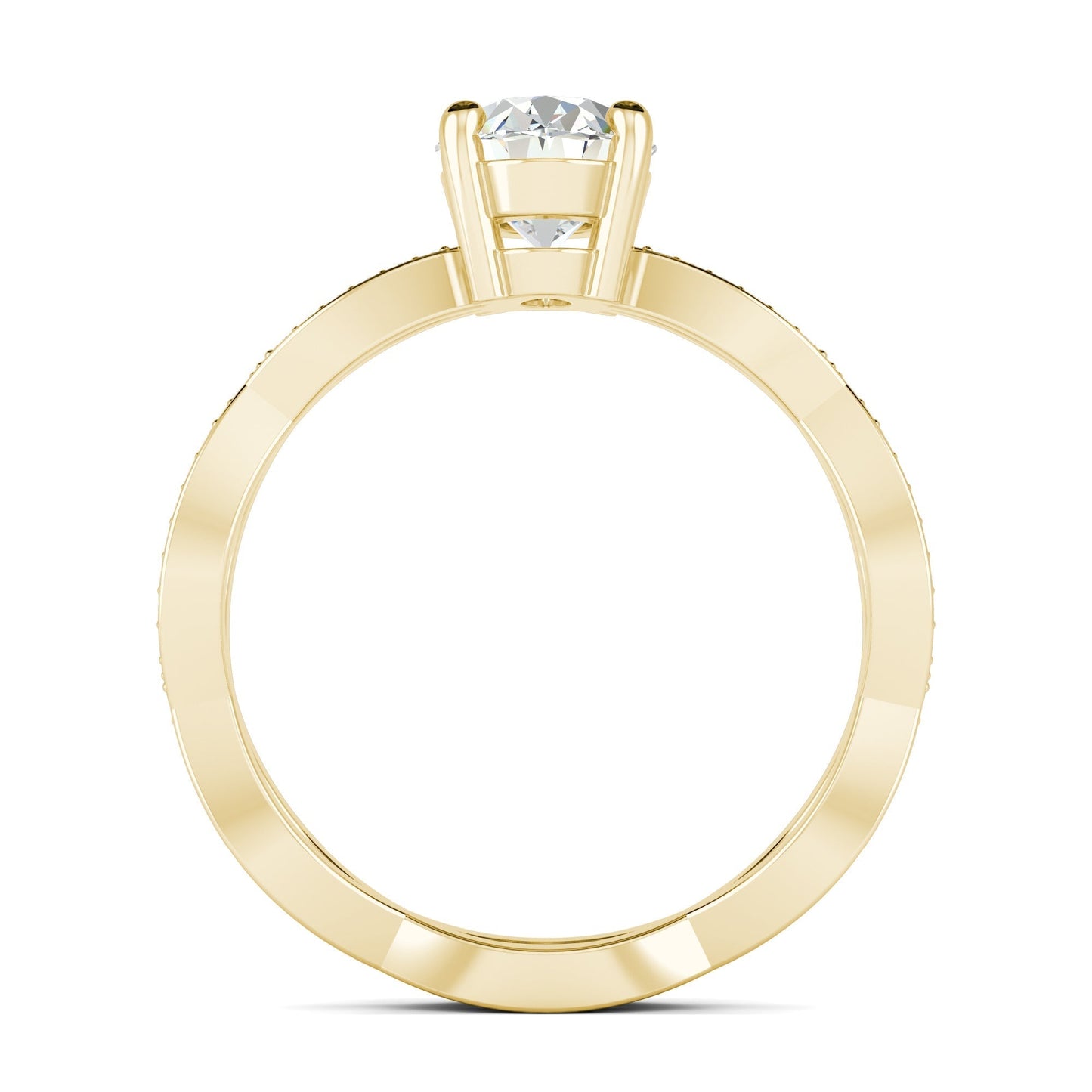 1.33 CT Oval Cut Twisted Pave Moissanite Engagement Ring 14