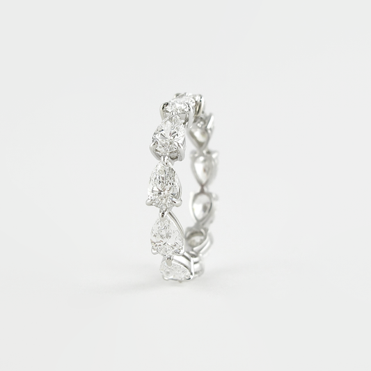4.68 CT Pear Cut Full Eternity Moissanite Wedding Band 4