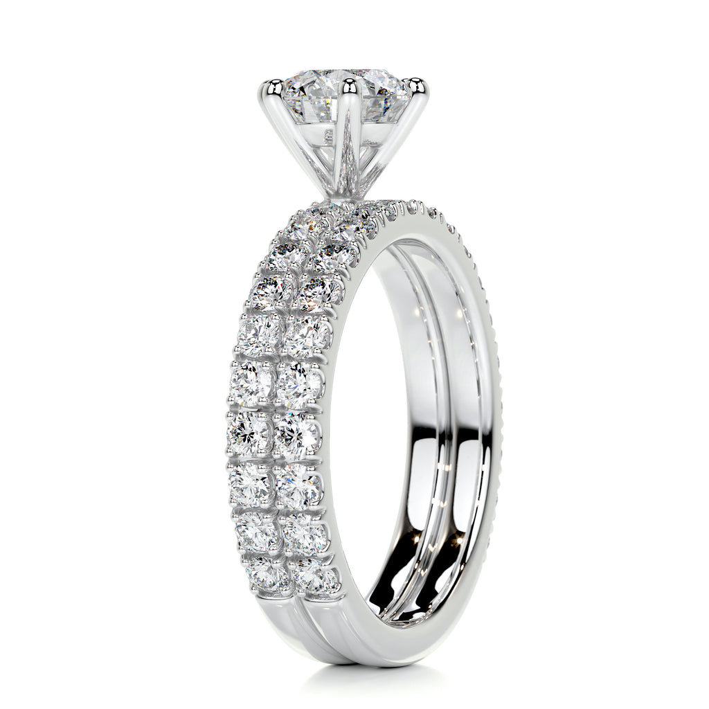 1.50 CT Round Solitaire CVD F/VS Diamond Bridal Ring Set 6