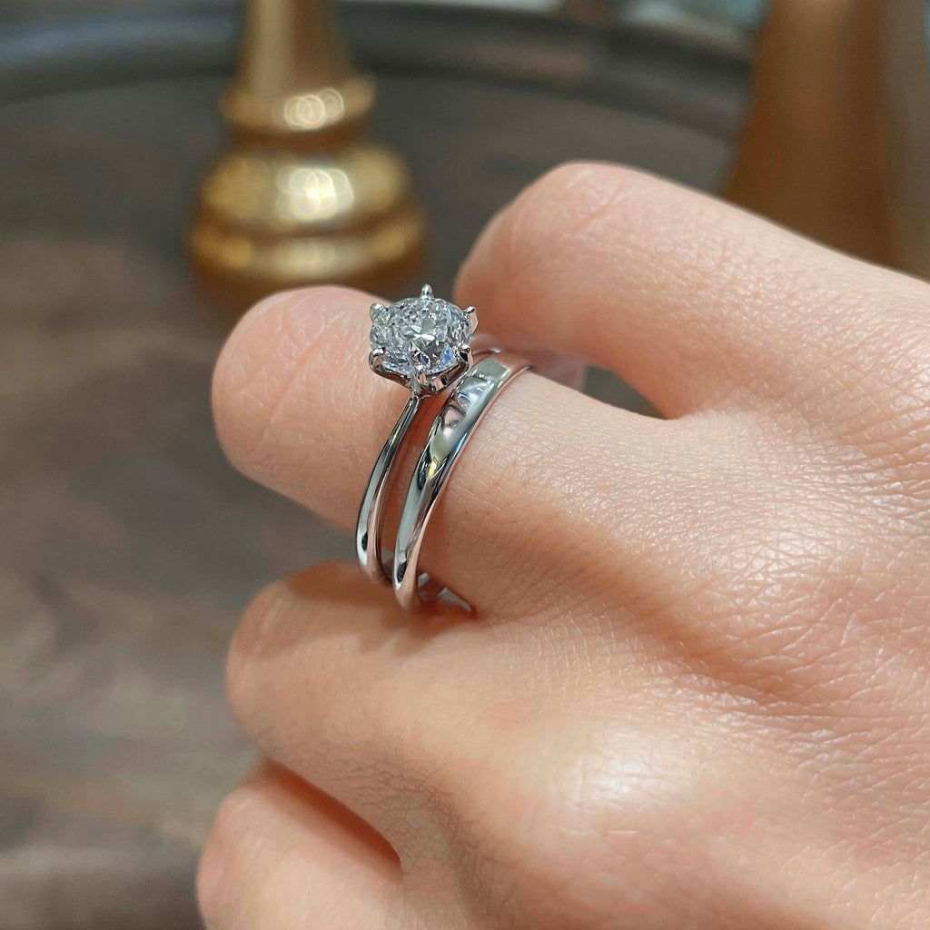 1.50 CT Round Solitaire CVD F/VS Diamond Bridal Ring Set 2