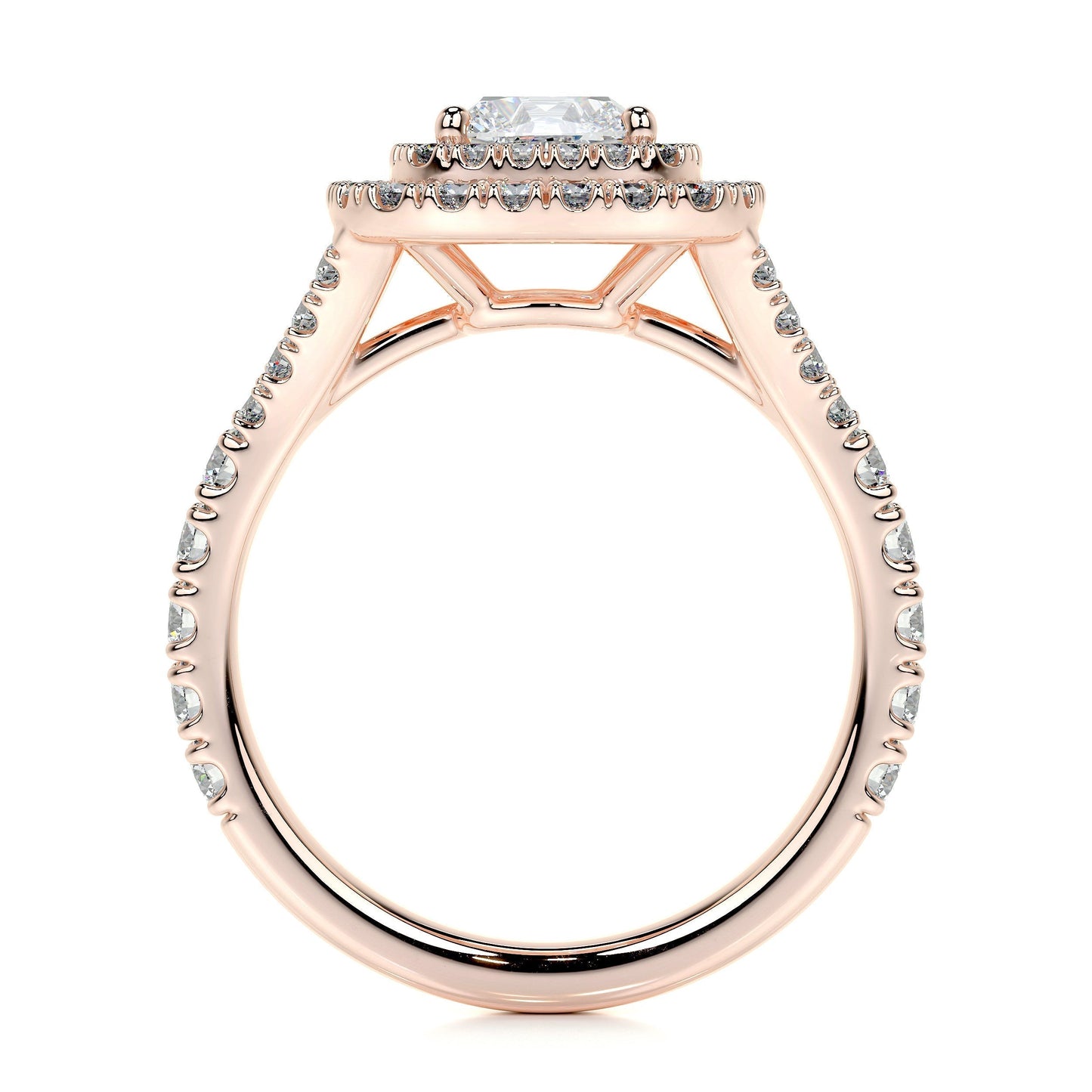 1.0 CT Cushion Double Halo CVD D/VS1 Diamond Engagement Ring 16