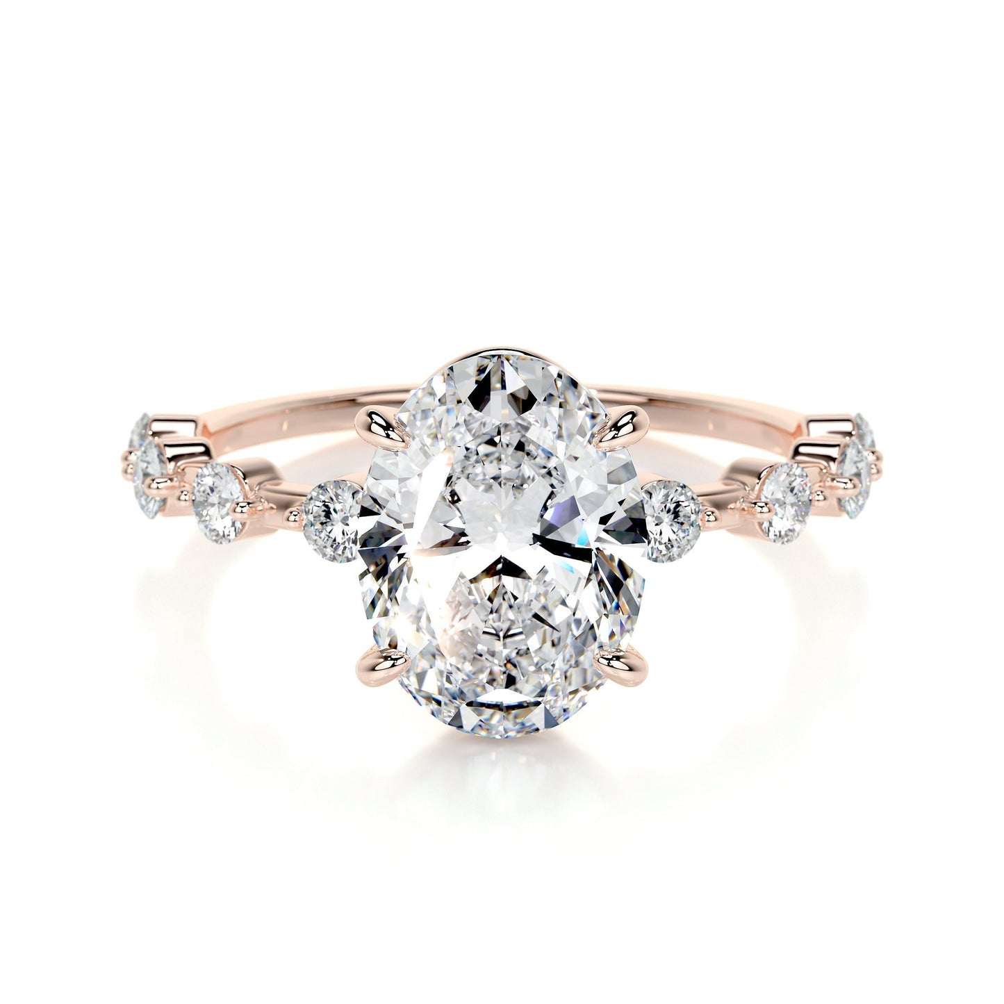3.0 CT Oval Solitaire CVD E/VS1 Diamond Engagement Ring 16