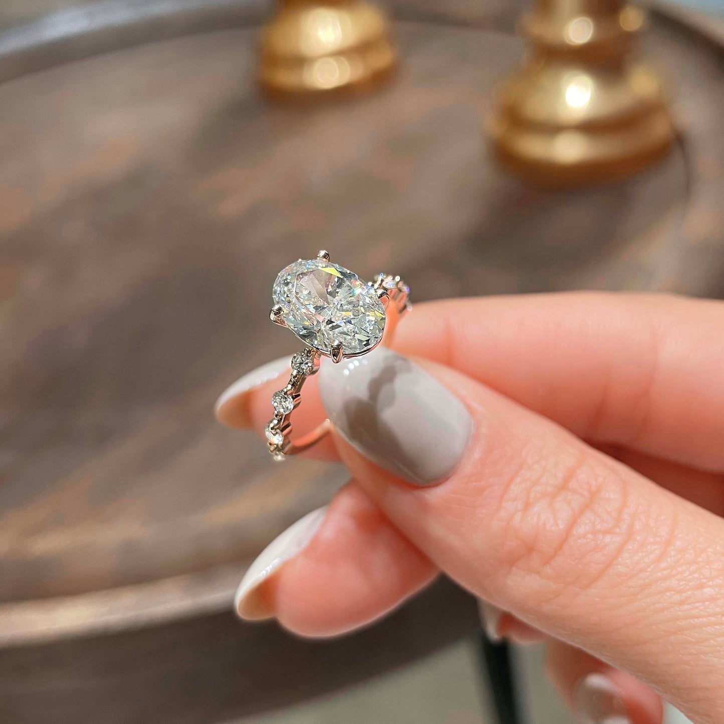 3.0 CT Oval Solitaire CVD E/VS1 Diamond Engagement Ring 4