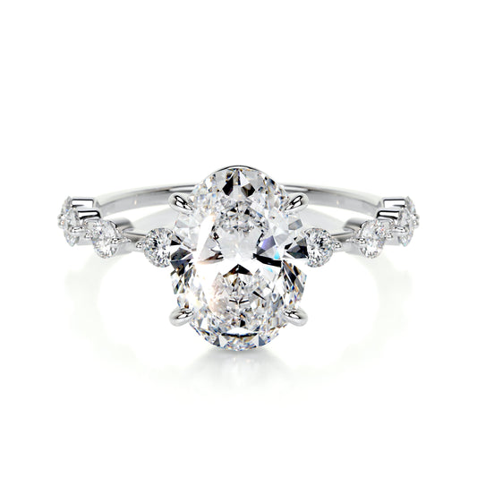 3.0 CT Oval Solitaire CVD E/VS1 Diamond Engagement Ring 1