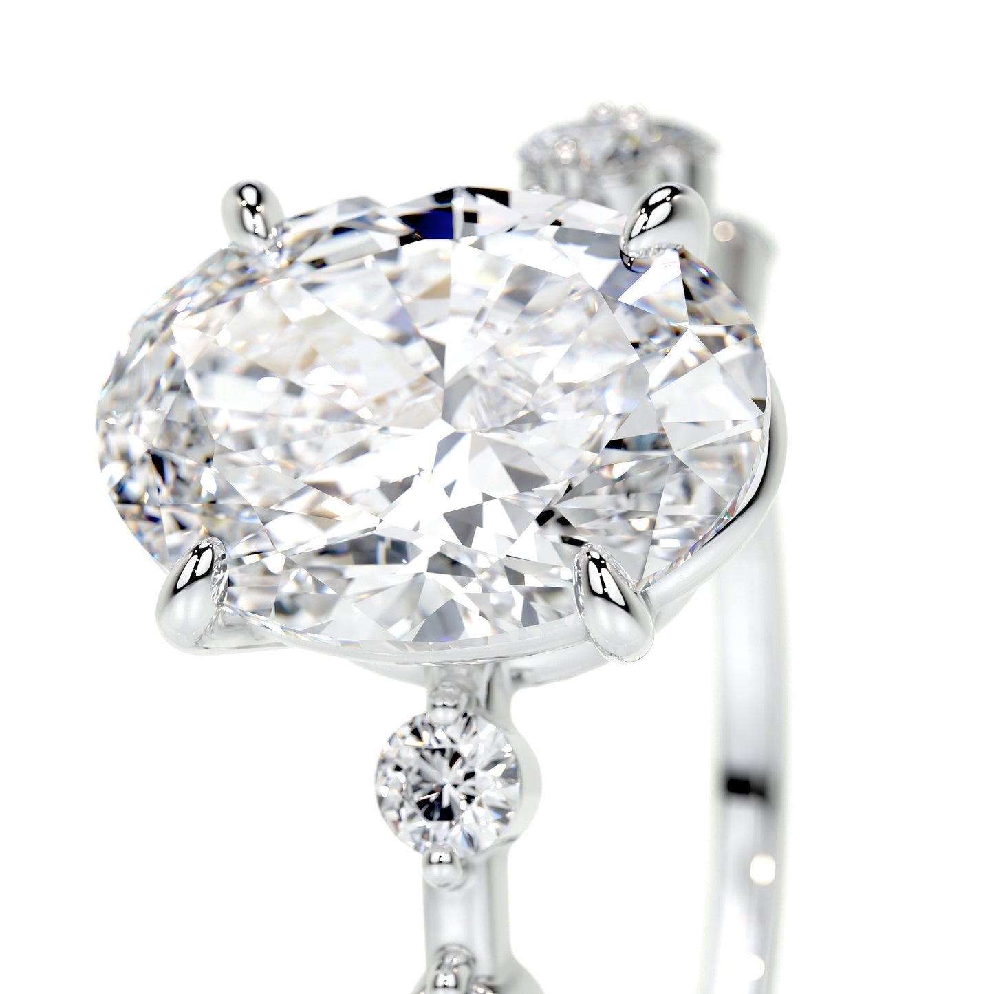 3.0 CT Oval Solitaire CVD E/VS1 Diamond Engagement Ring 5