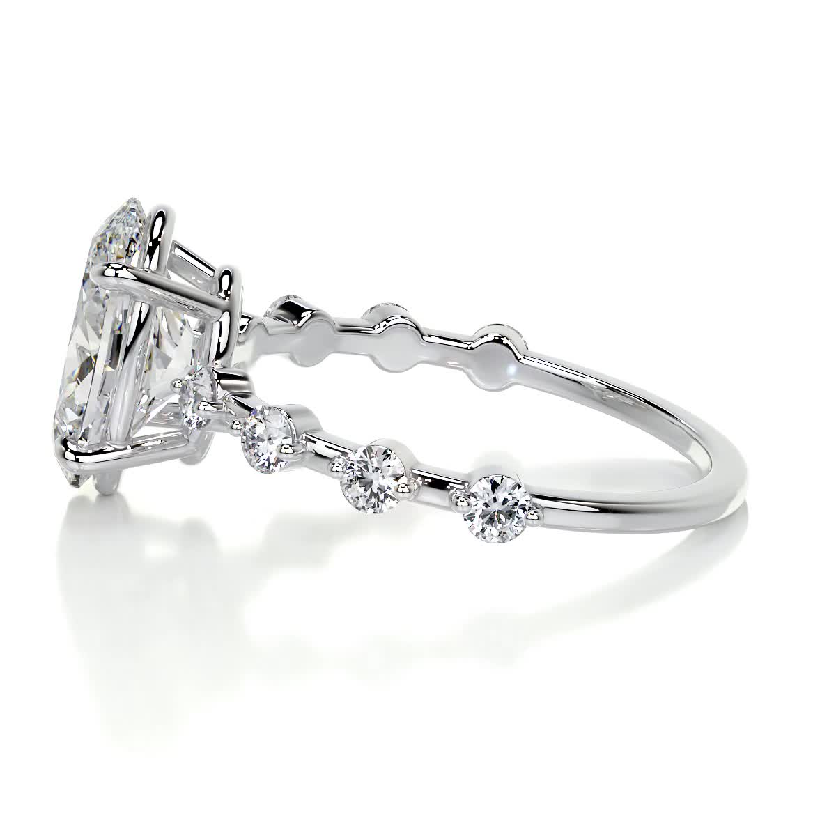 3.0 CT Oval Solitaire CVD E/VS1 Diamond Engagement Ring 6