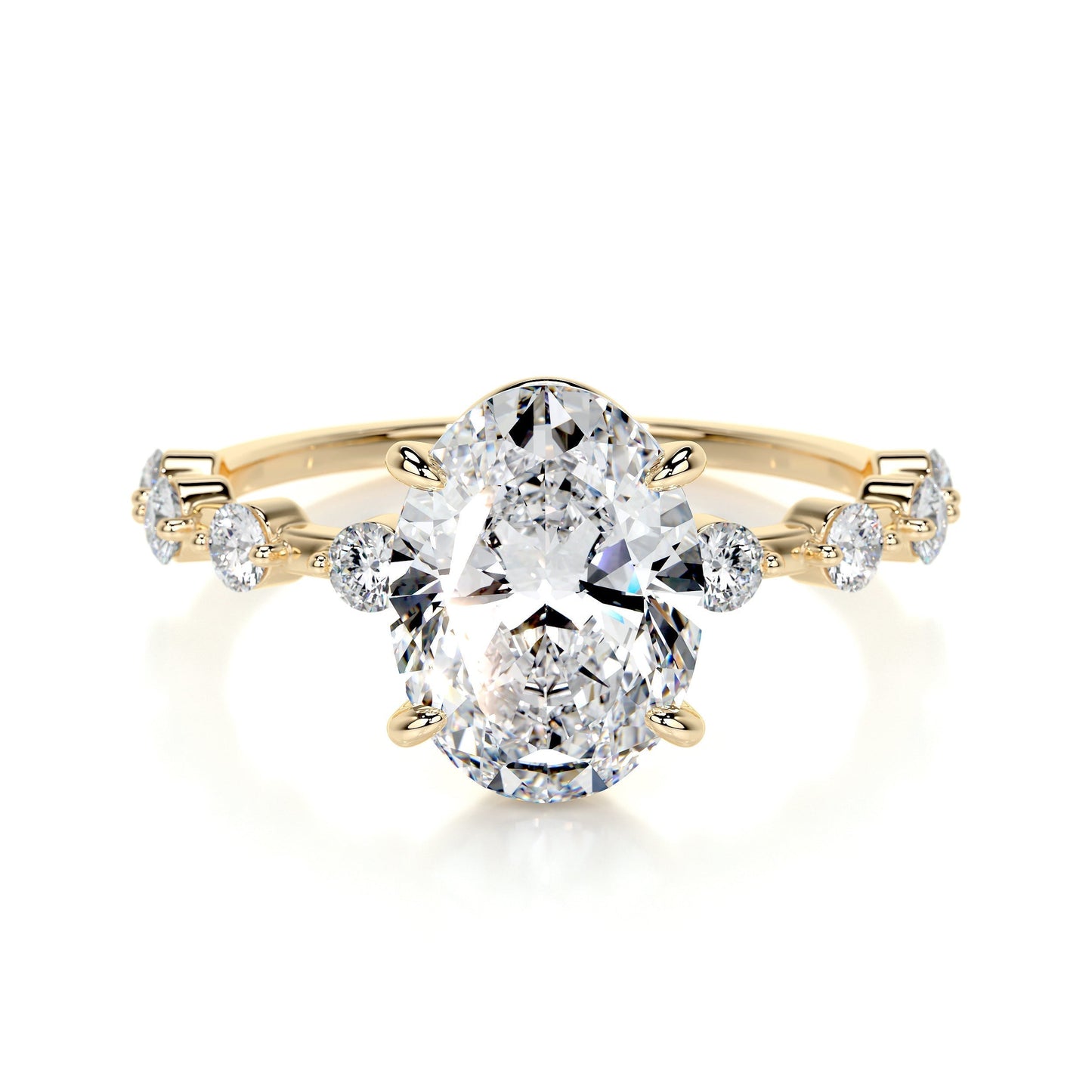 3.0 CT Oval Solitaire CVD E/VS1 Diamond Engagement Ring 8
