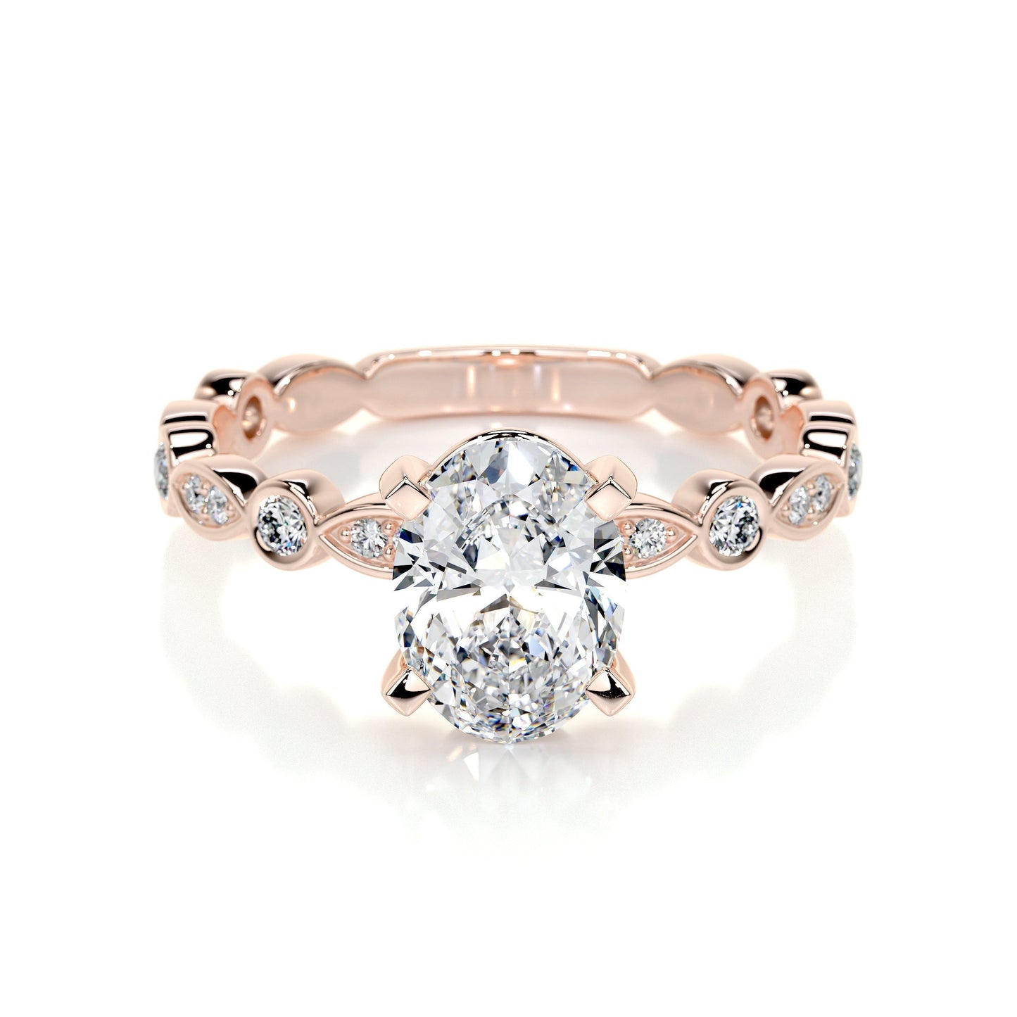 2.0 CT Oval Solitaire CVD F/SI1 Diamond Engagement Ring 13