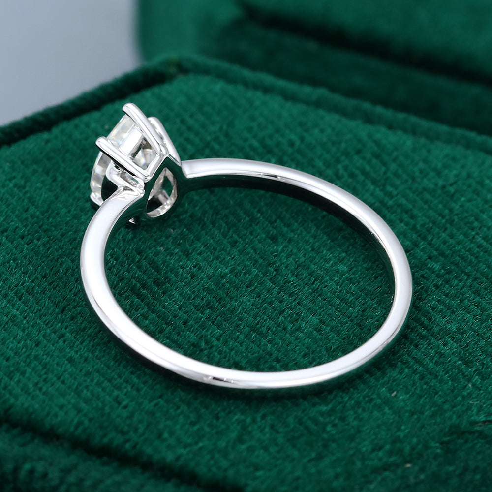 1.0 CT Pear Shaped Moissanite Solitaire Engagement Ring 6