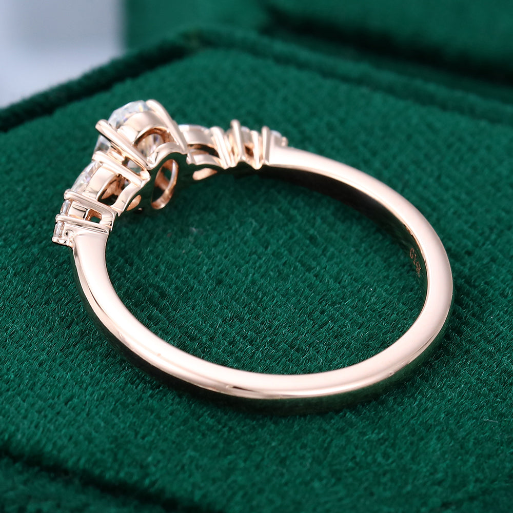 0.43 CT Oval Shaped Moissanite Pave Setting Engagement Ring 6