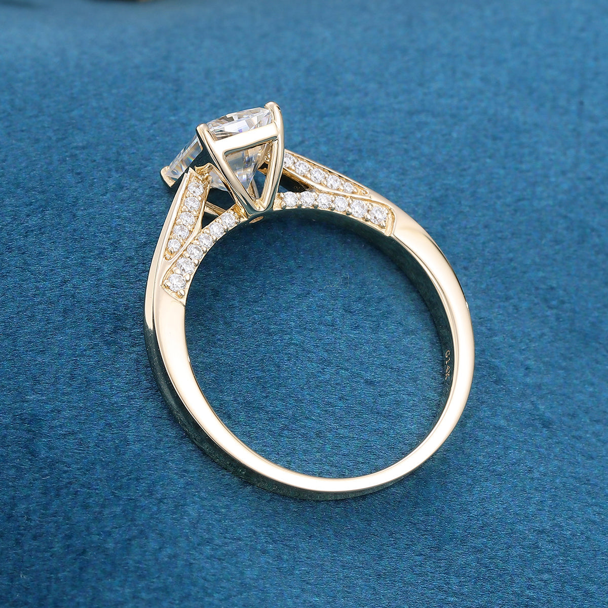 1.68 CT Radiant Shaped Moissanite Solitaire Engagement Ring 6