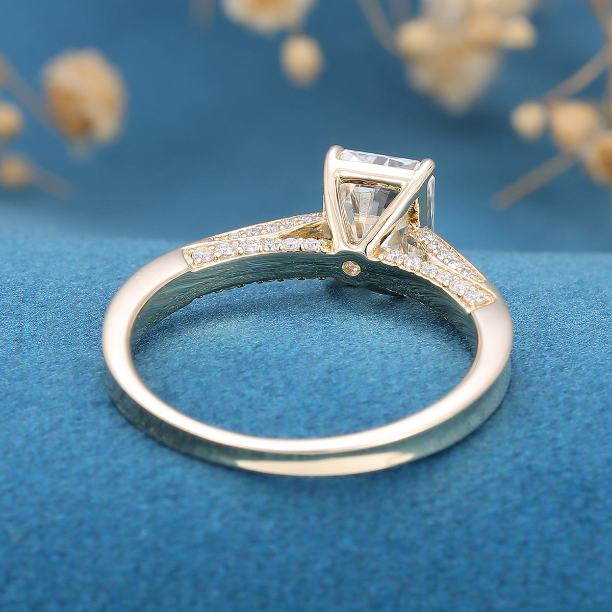 1.68 CT Radiant Shaped Moissanite Solitaire Engagement Ring 7