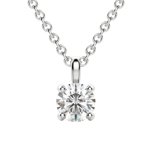 0.25 CT-0.75 CT Round Solitaire CVD F/VS Diamond Necklace 2