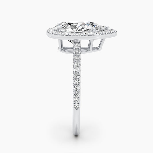2.51 CT Pear Halo CVD F/VS Diamond Engagement Ring 2