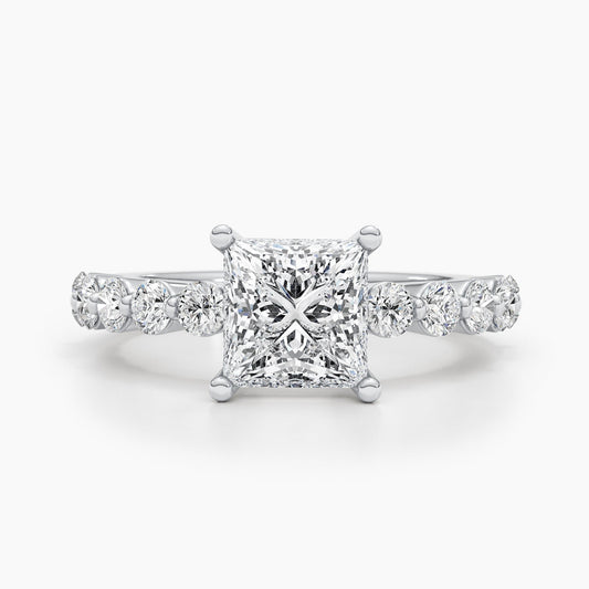 1.5 CT Princess Solitaire CVD F/VS Diamond Engagement Ring 1