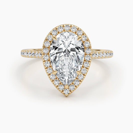 2.51 CT Pear Halo CVD F/VS Diamond Engagement Ring 3
