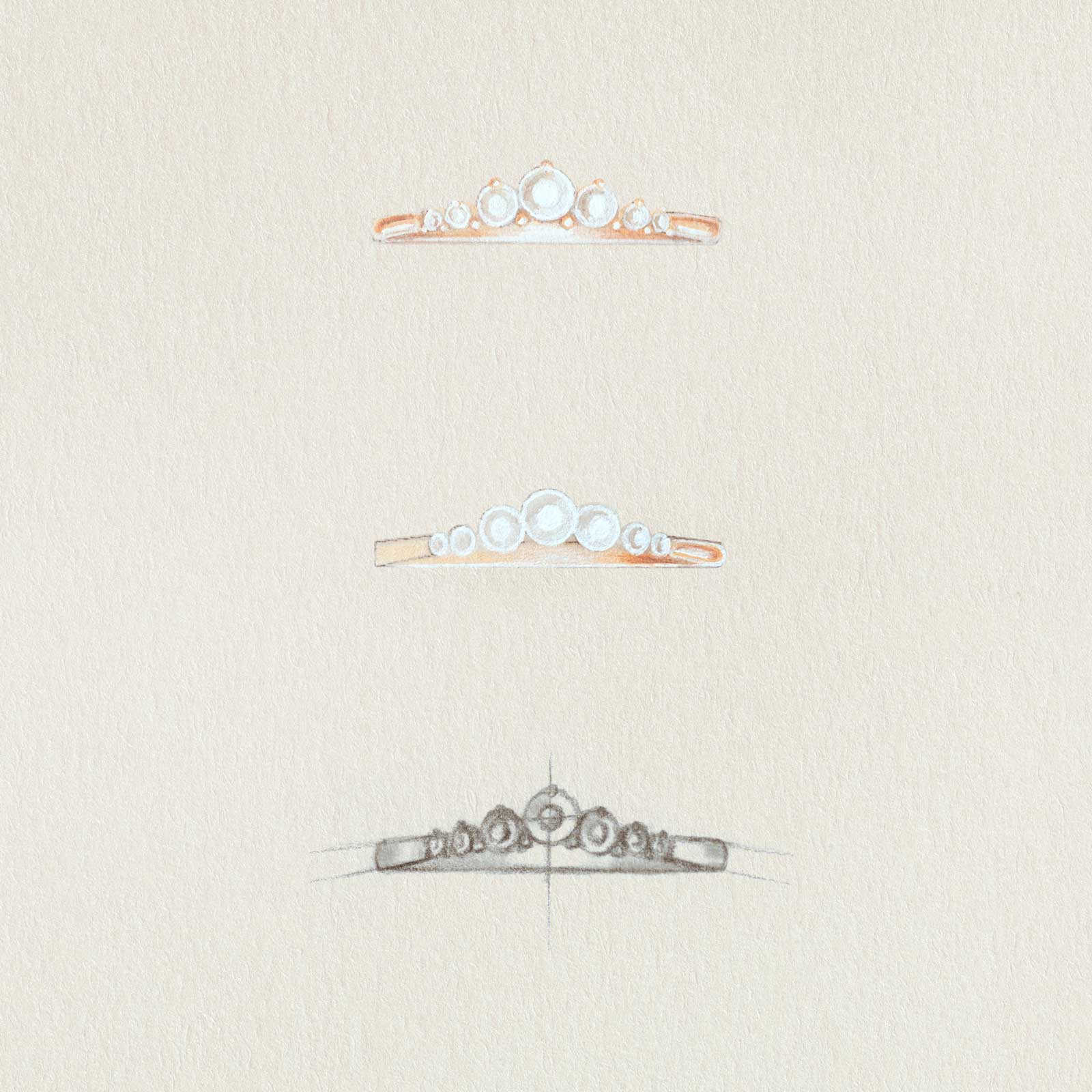 0.32 CT Round Shaped Moissanite Seven Stones Wedding Band 8