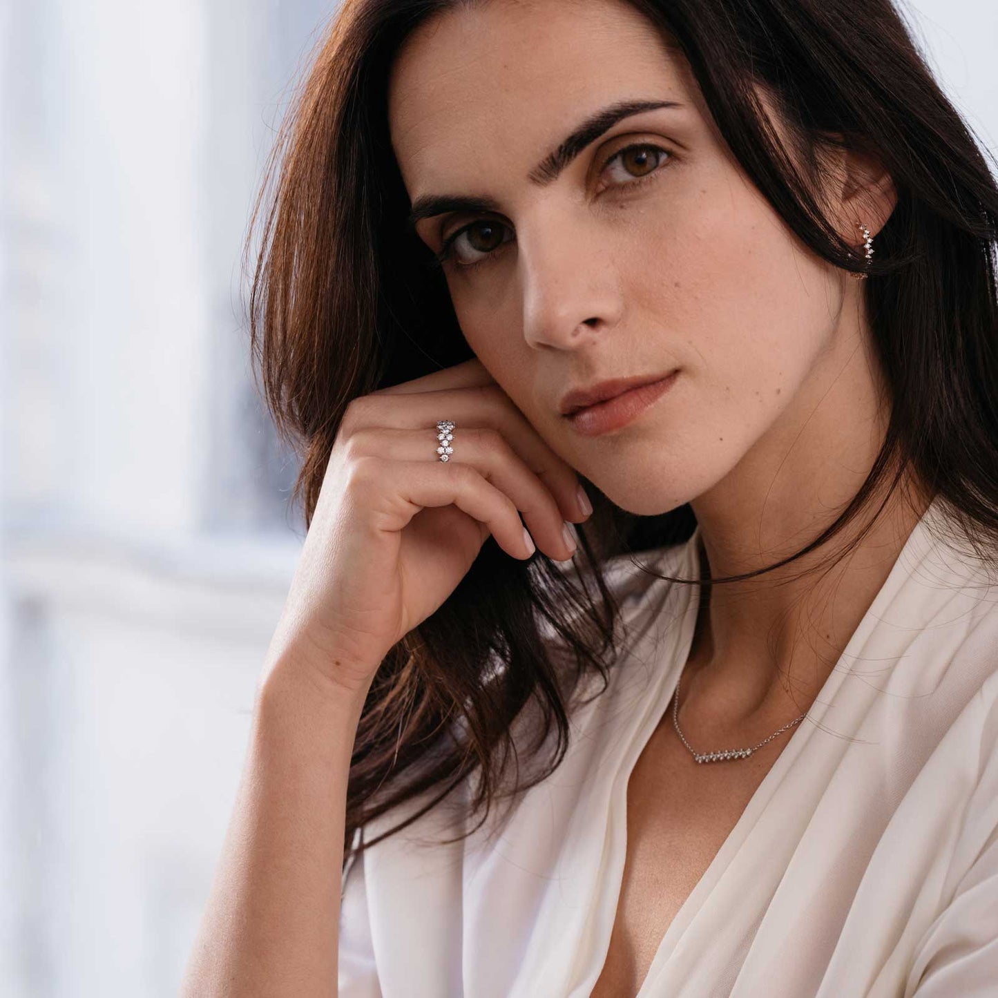 2.0 CT Round Shaped Moissanite Cluster Wedding Band 6