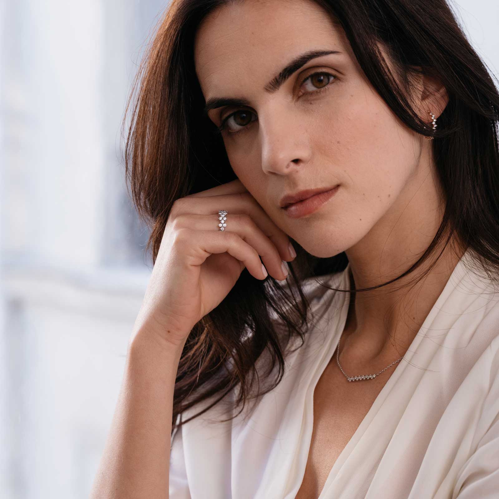 2.0 CT Round Shaped Moissanite Cluster Wedding Band 6