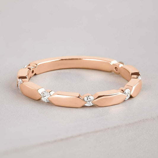 0.15 CT Round Shaped Moissanite Dainty Wedding Band 2