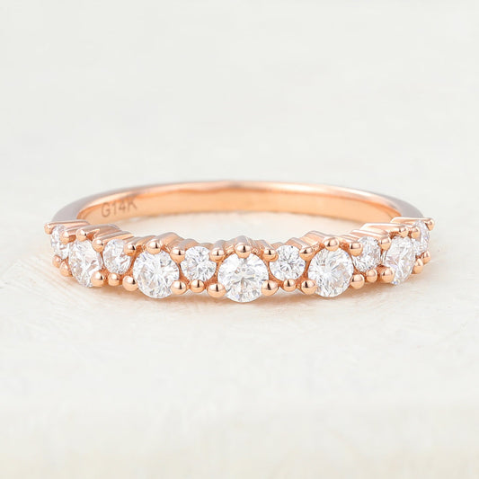 0.29 CT Round Shaped Moissanite Cluster Wedding Band 1