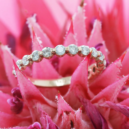 0.60 CT Round Half Eternity EF/VS1 Diamond Engagement Ring 2