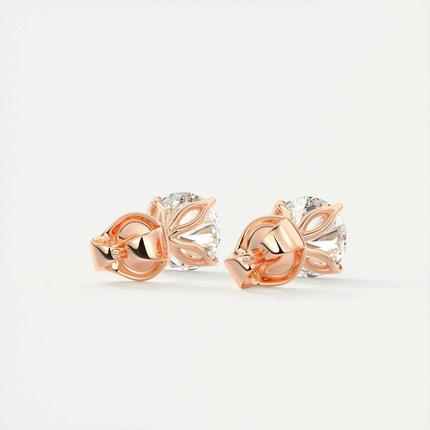 1.0 CT Round Solitaire CVD G/VS Diamond Earrings 11