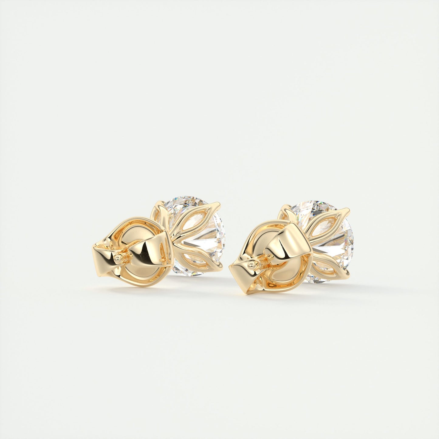 1.0 CT Round Solitaire CVD G/VS Diamond Earrings 7