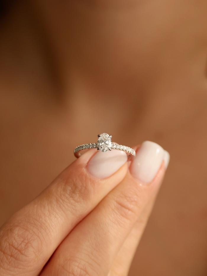 Marquise Cut Cluster Styled Lab Grown Diamond Engagement Ring
