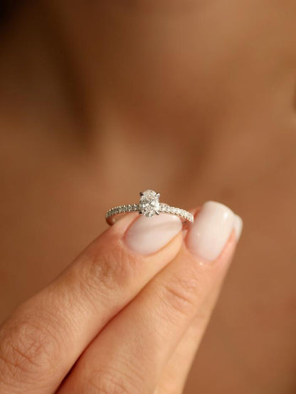 Marquise Cut Cluster Styled Lab Grown Diamond Engagement Ring