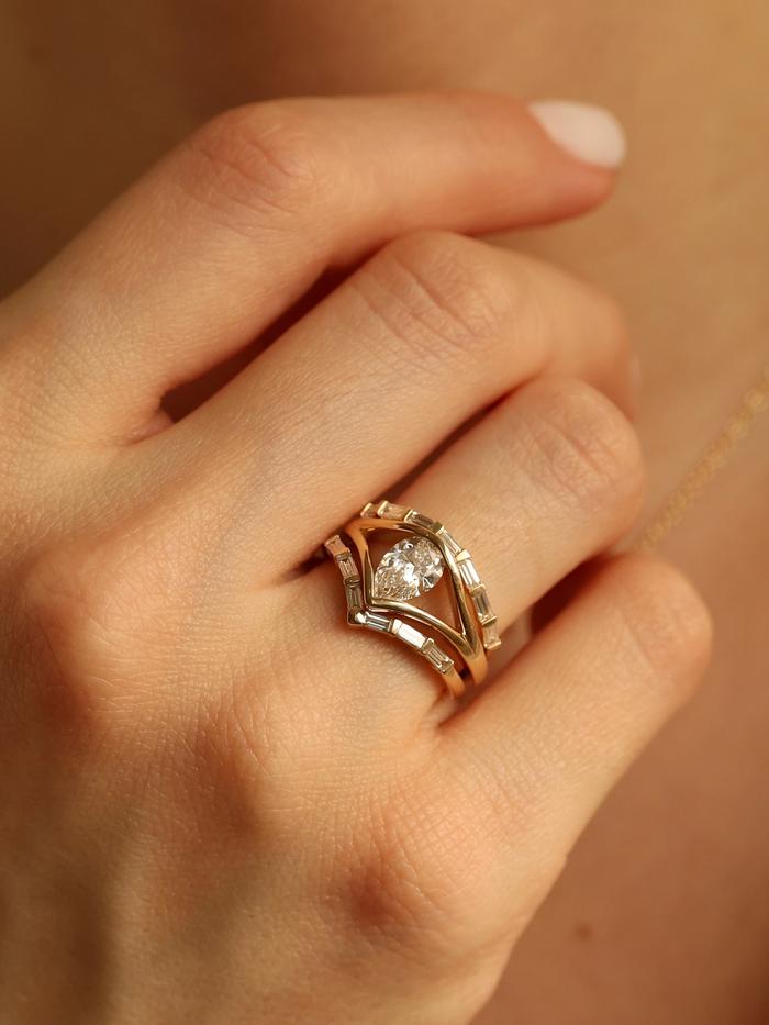 Marquise Cut Cluster Styled Lab Grown Diamond Engagement Ring