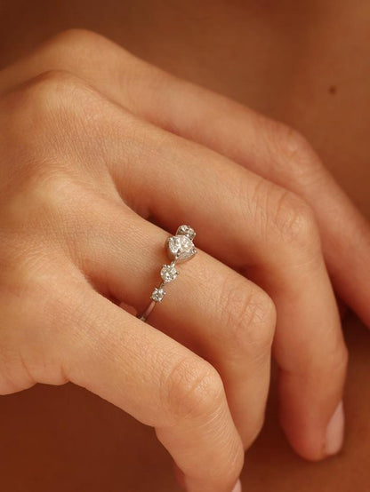 Marquise Cut Cluster Styled Lab Grown Diamond Engagement Ring