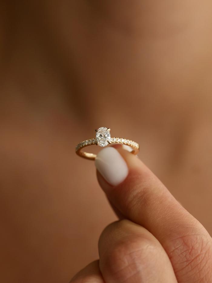 Marquise Cut Cluster Styled Lab Grown Diamond Engagement Ring