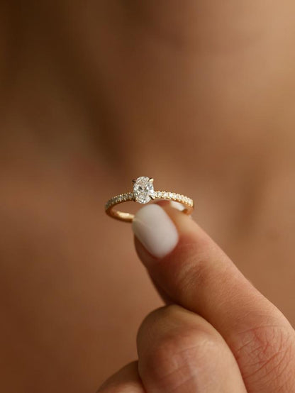 Marquise Cut Cluster Styled Lab Grown Diamond Engagement Ring