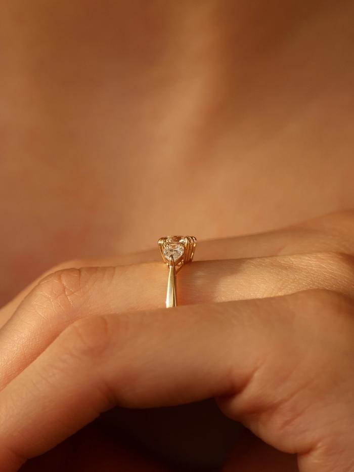 Marquise Cut Cluster Styled Lab Grown Diamond Engagement Ring