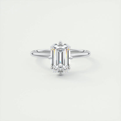 1.91 CT Emerald Moissanite Solitaire Engagement Ring (US Size 7.25 Ready To Ship)