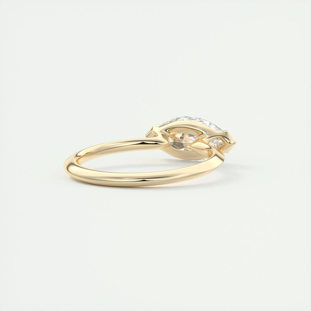 1.98 CT Marquise Moissanite East-West Engagement Ring (US Size 8.25 Ready To Ship)