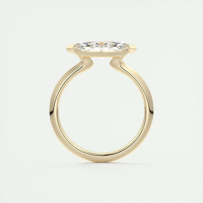 1.98 CT Marquise Moissanite East-West Engagement Ring (US Size 8.25 Ready To Ship)
