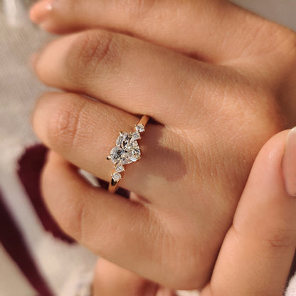 Heart Cluster Lab Grown Diamond Engagement Ring